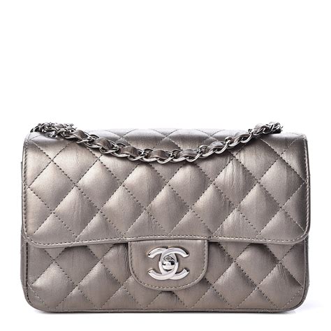 CHANEL Iridescent Calfskin Quilted Mini Rectangular 